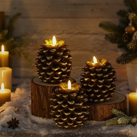 Pinecone Flameless Candles