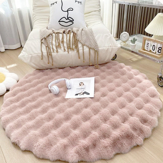 Round Faux Fur Rug