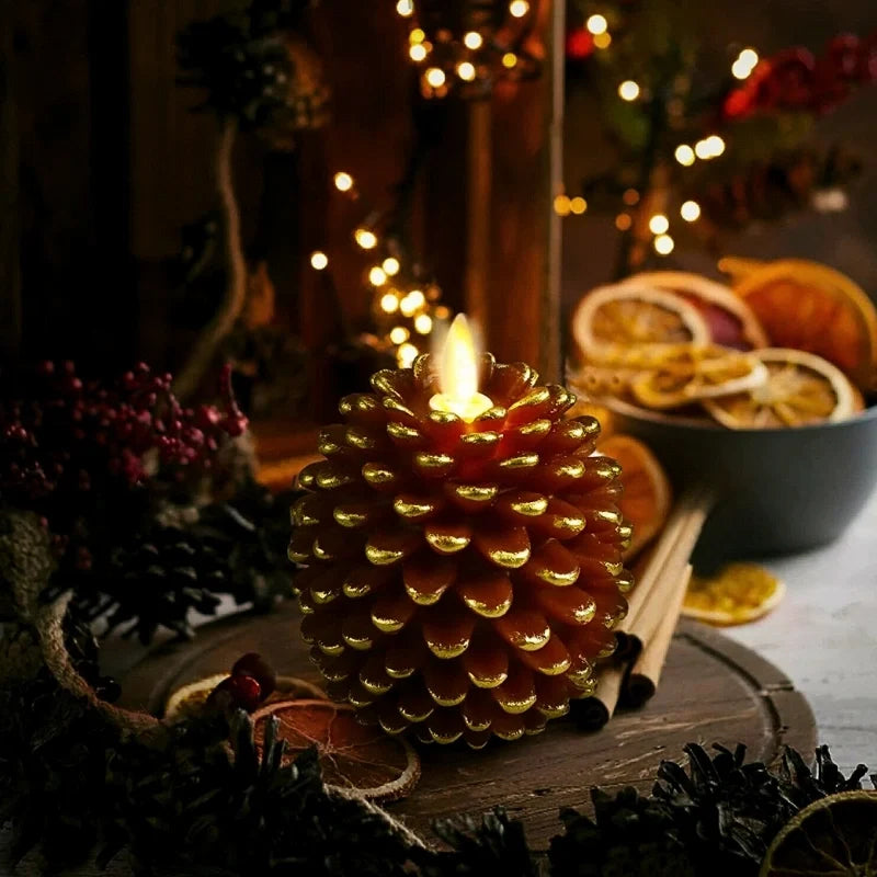 Pinecone Flameless Candles