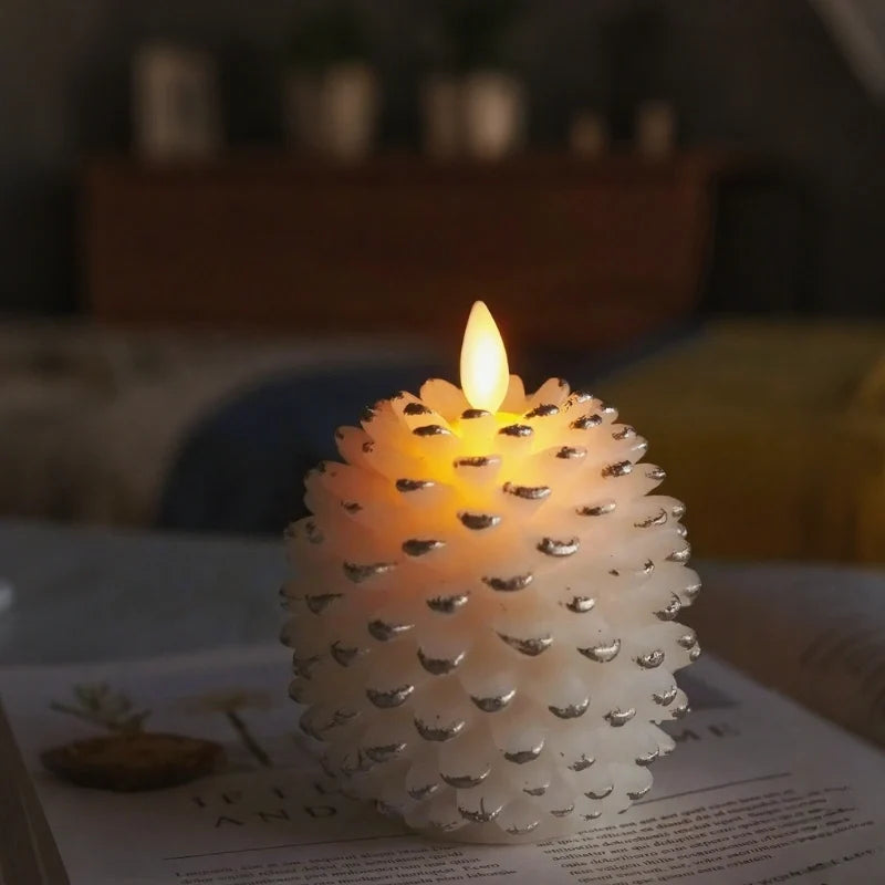 Pinecone Flameless Candles