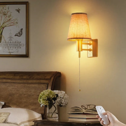 Cordless Fabric Shade Wall Lamp