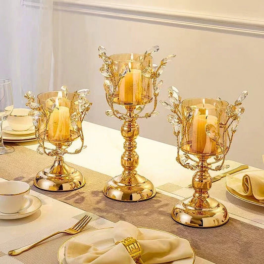 Floral Crystal Candle Holder