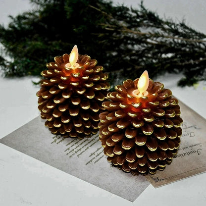 Pinecone Flameless Candles