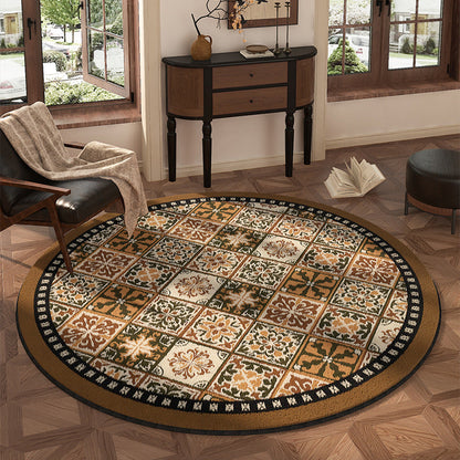 Vintage Print Round Rug
