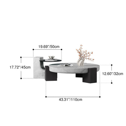 Marble and Glass Nesting Coffee Tables