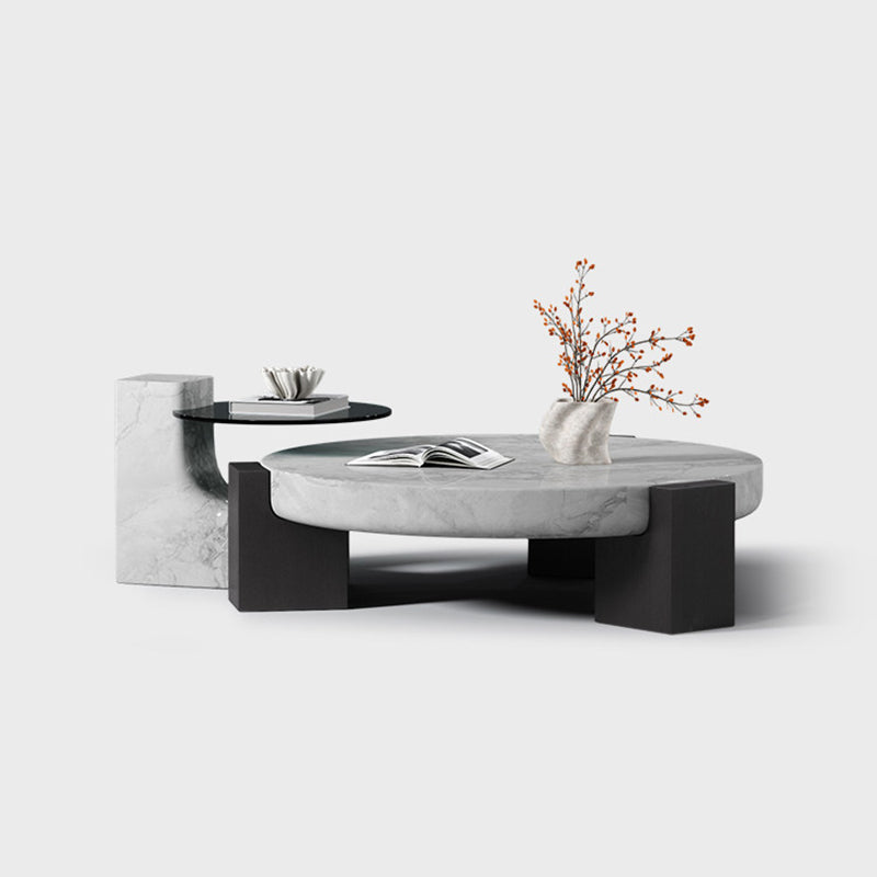 Marble and Glass Nesting Coffee Tables