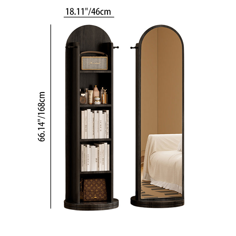 Rotating Arched Mirror Bookshelf