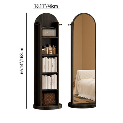 Rotating Arched Mirror Bookshelf