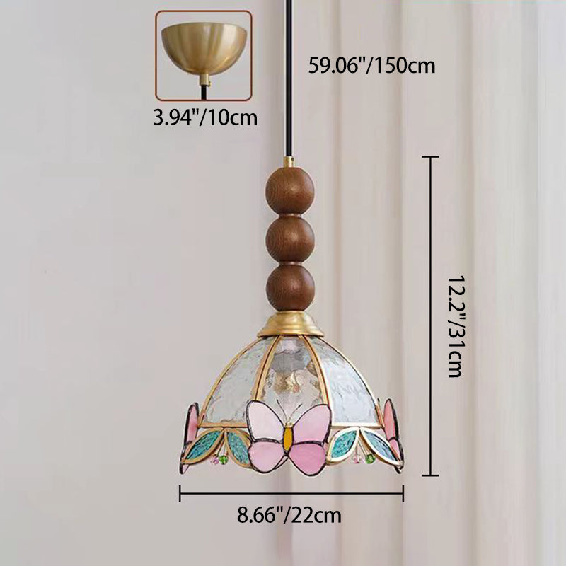 Butterfly Stained Glass Pendant Light