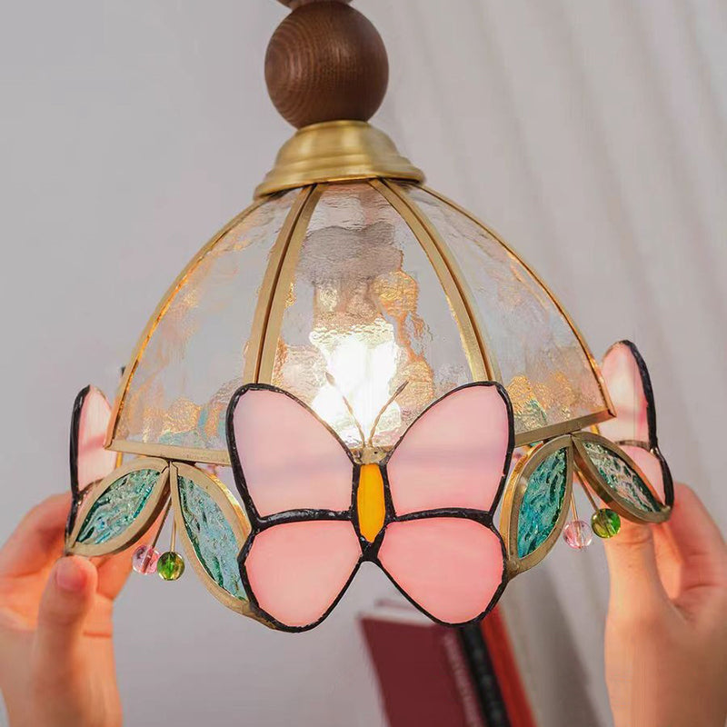 Butterfly Stained Glass Pendant Light