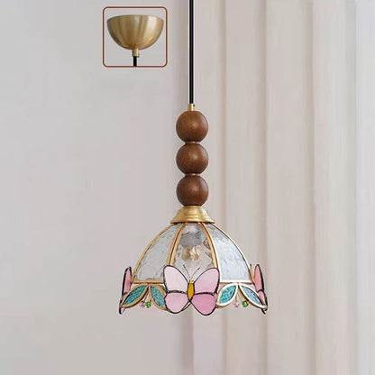 Butterfly Stained Glass Pendant Light