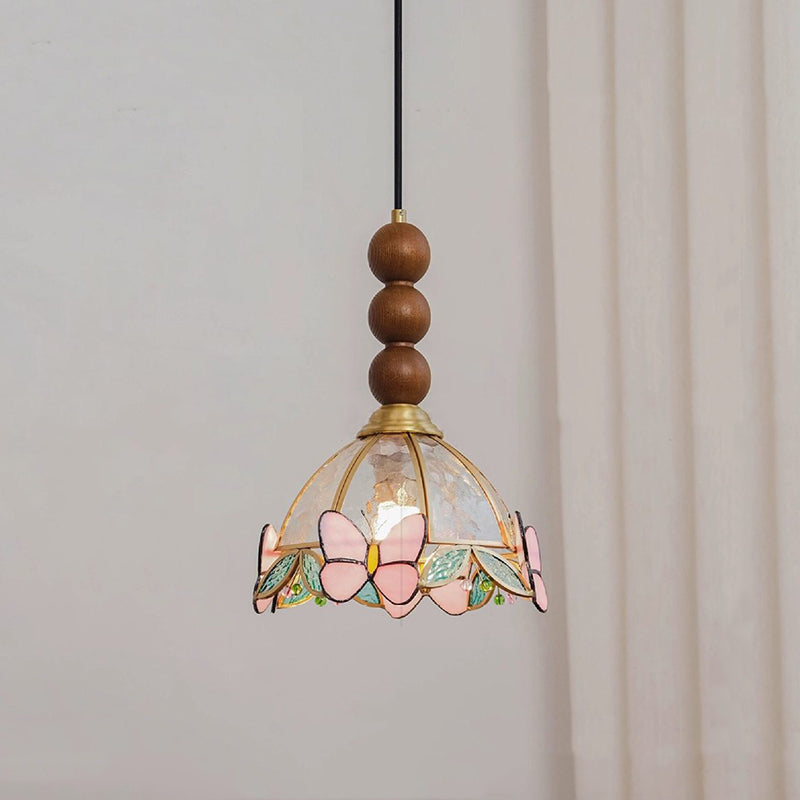 Butterfly Stained Glass Pendant Light