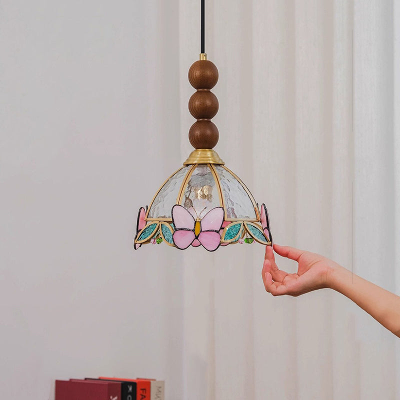 Butterfly Stained Glass Pendant Light