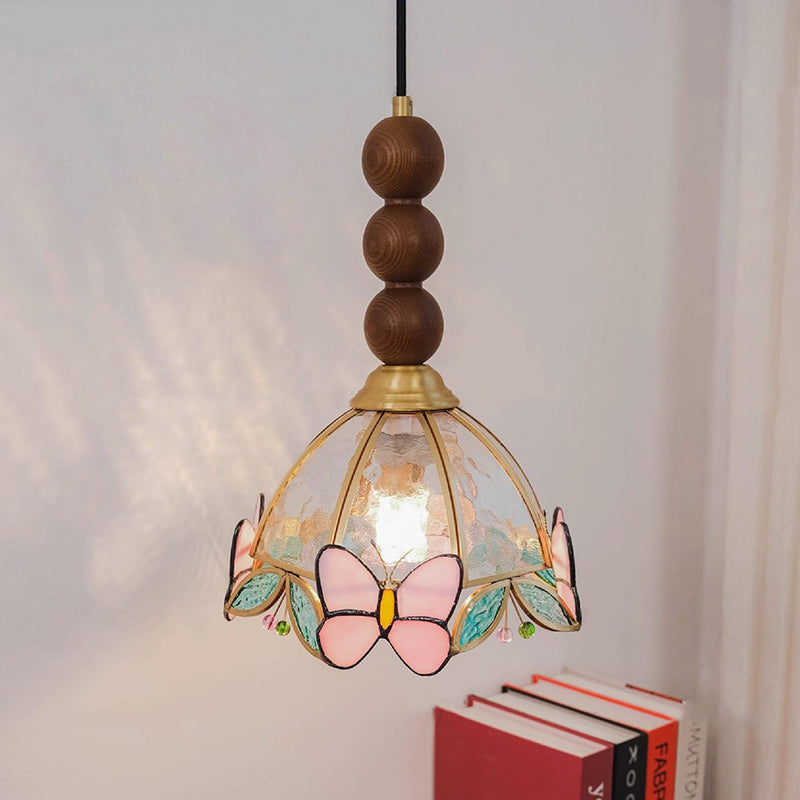Butterfly Stained Glass Pendant Light
