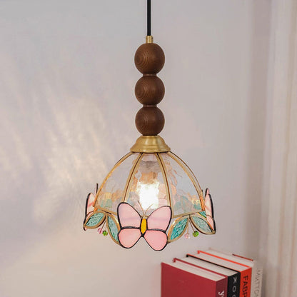 Butterfly Stained Glass Pendant Light
