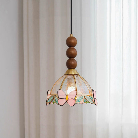 Butterfly Stained Glass Pendant Light