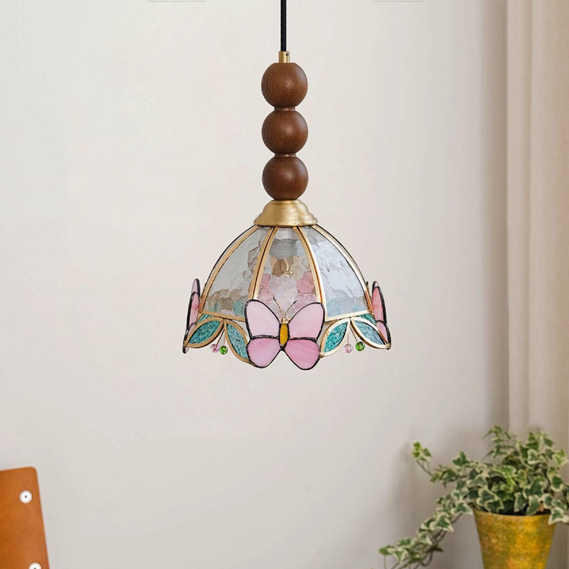 Butterfly Stained Glass Pendant Light
