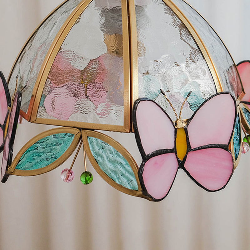 Butterfly Stained Glass Pendant Light