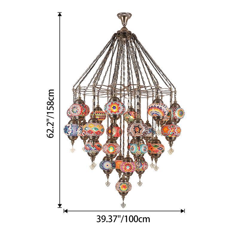 Mosaic Glass Chandelier