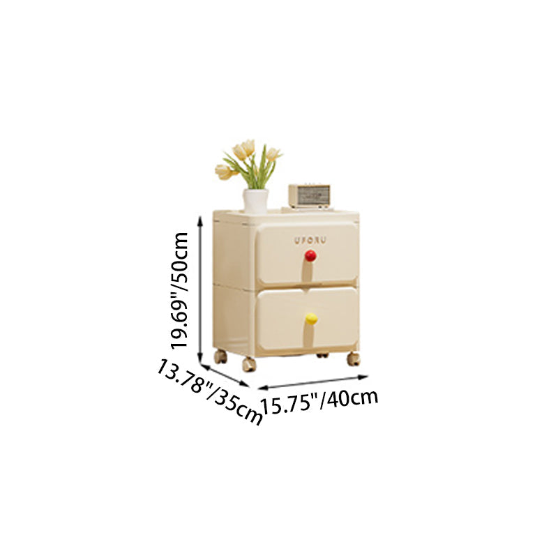 White Rolling Drawer Cabinet