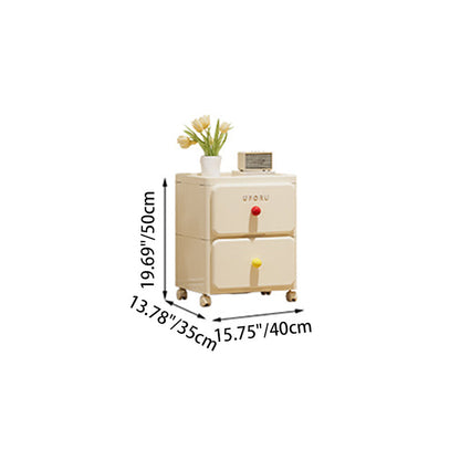 White Rolling Drawer Cabinet