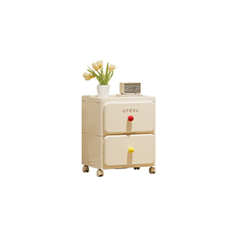 White Rolling Drawer Cabinet