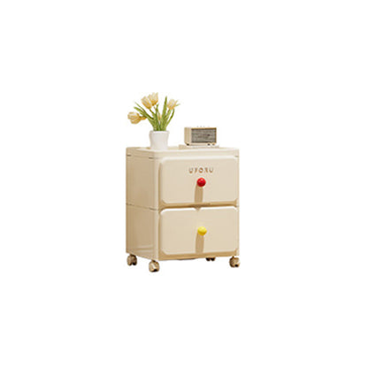 White Rolling Drawer Cabinet