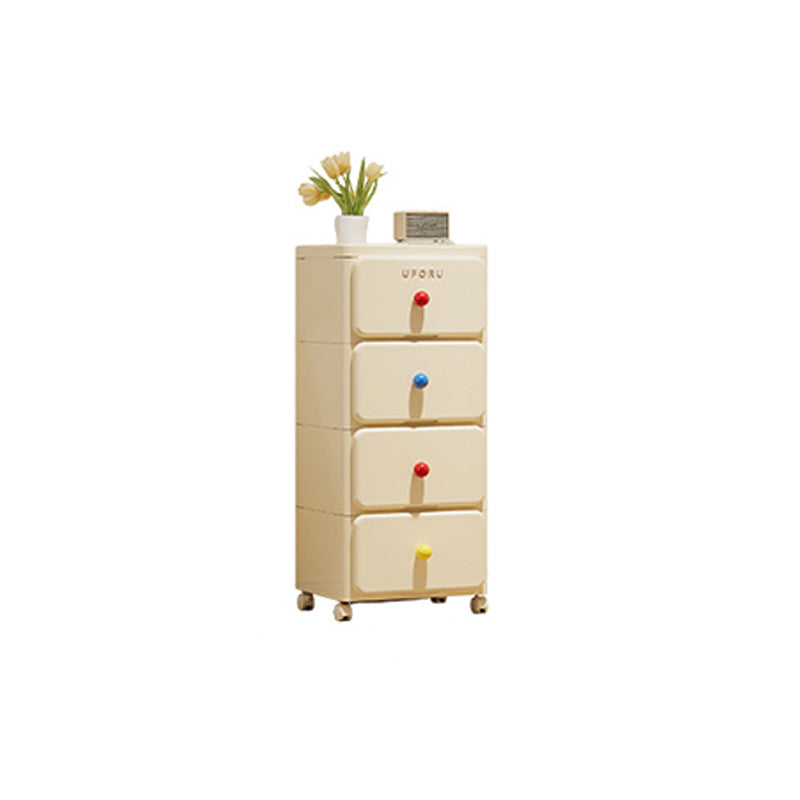 White Rolling Drawer Cabinet