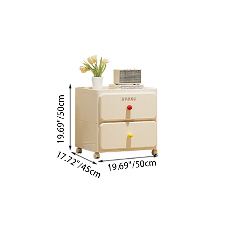 White Rolling Drawer Cabinet
