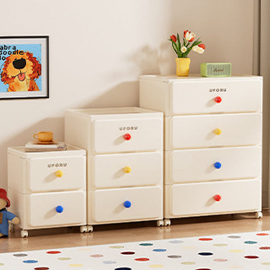 White Rolling Drawer Cabinet