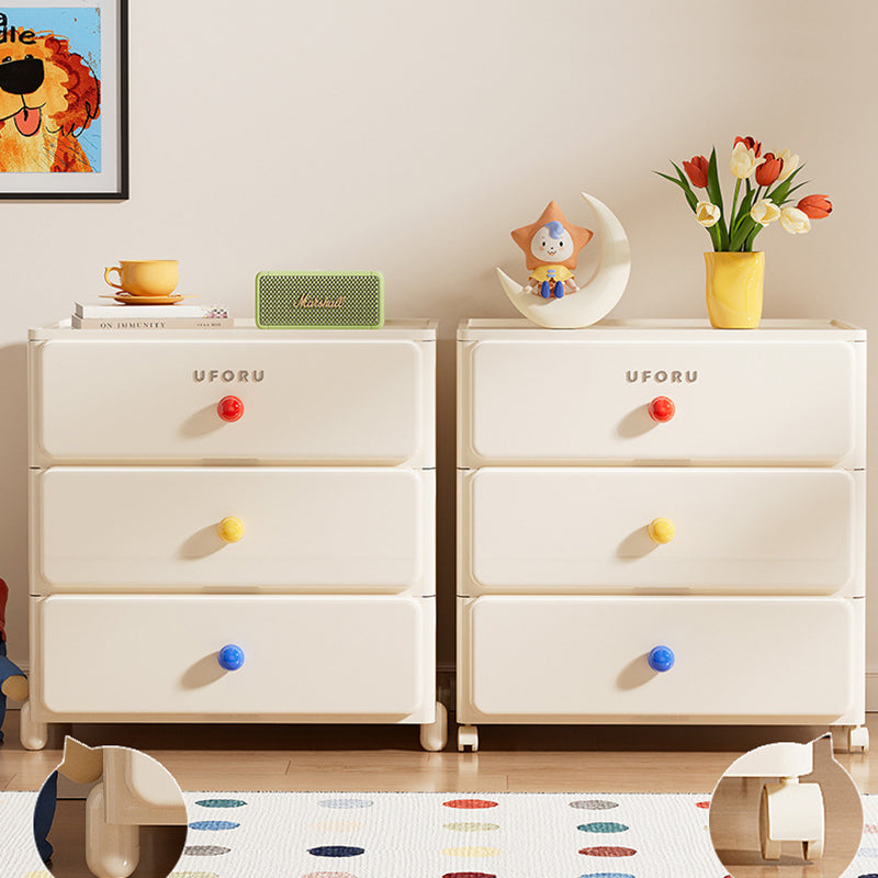 White Rolling Drawer Cabinet