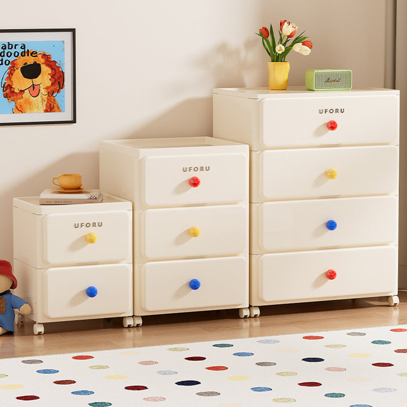 White Rolling Drawer Cabinet