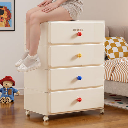 White Rolling Drawer Cabinet