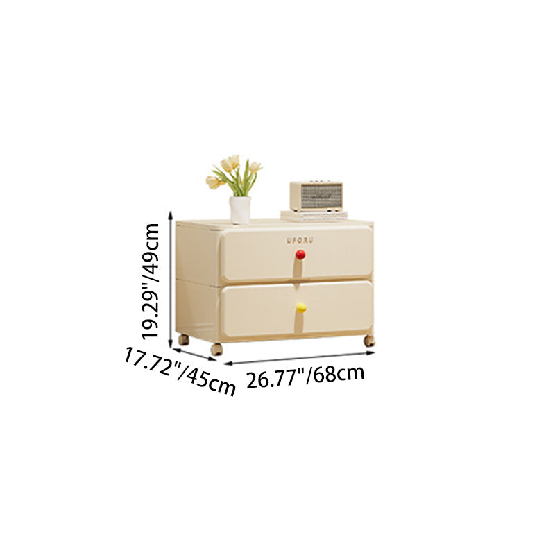 White Rolling Drawer Cabinet