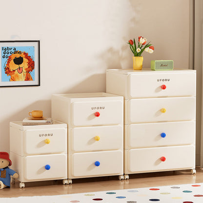 White Rolling Drawer Cabinet