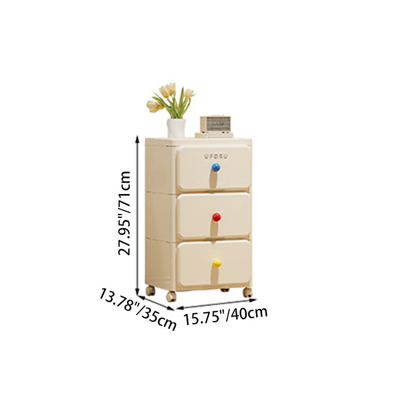 White Rolling Drawer Cabinet