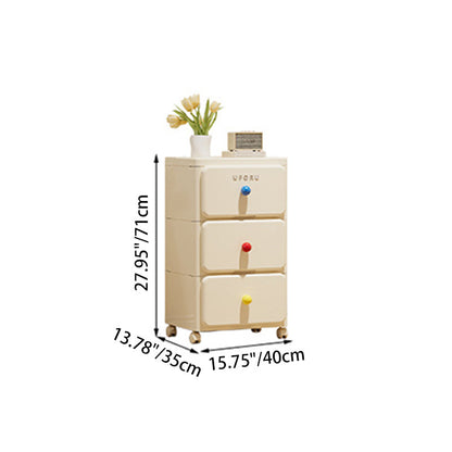 White Rolling Drawer Cabinet