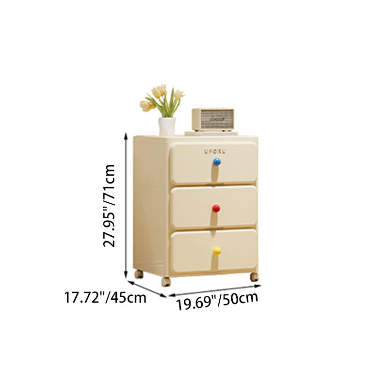 White Rolling Drawer Cabinet