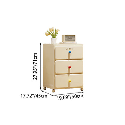 White Rolling Drawer Cabinet