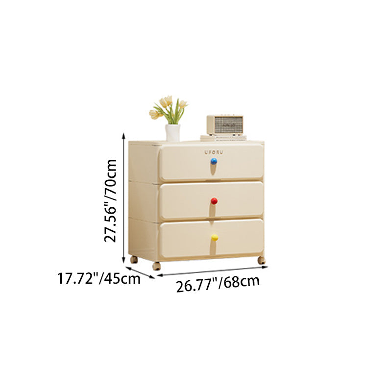 White Rolling Drawer Cabinet