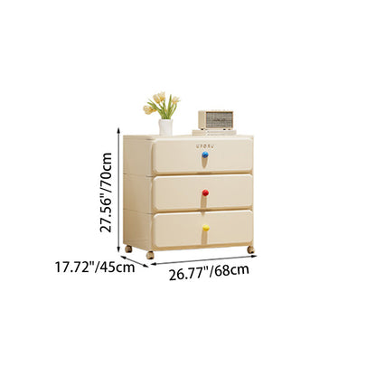 White Rolling Drawer Cabinet