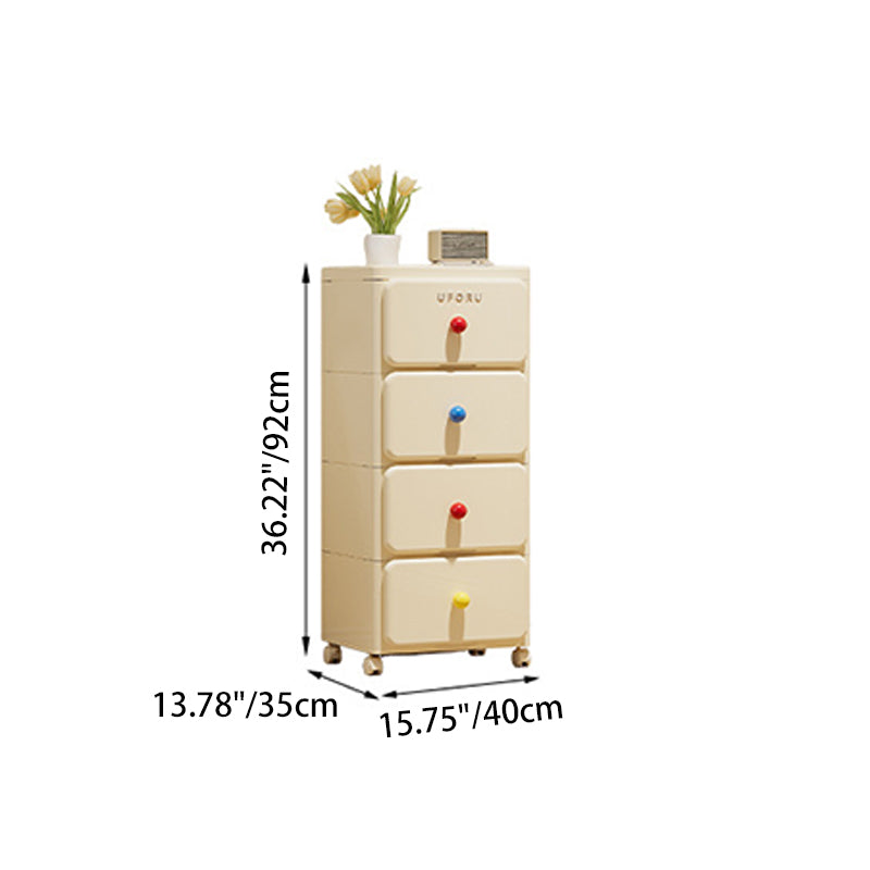 White Rolling Drawer Cabinet