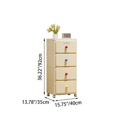 White Rolling Drawer Cabinet