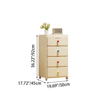 White Rolling Drawer Cabinet