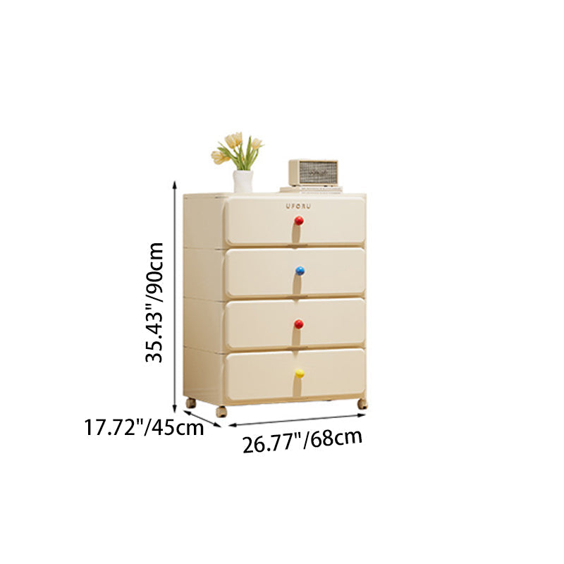 White Rolling Drawer Cabinet